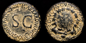 Augustus Bronze Sestertius 25.22 g, 34 mm. Rome 35-36 AD Good very fine