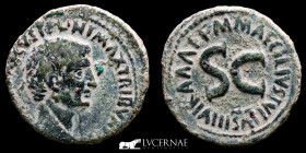 Augustus Bronze As 11,48 g. 22 mm Rome 7 B.C. Good very fine