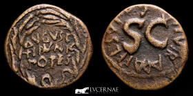 Augustus  Bronze As 8.89 g., 25 mm. Rome 27 B.C. - 14 A.D. Good very fine