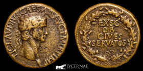 Claudius I  Bronze Sestertius 22.57 g., 36 mm. Paduan 50 A.D GVF