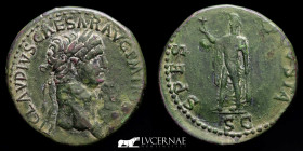 Claudius I Bronze Sestertius 24.53 g. 35 mm. Rome 41-54 A.D. Good very fine (MBC+)