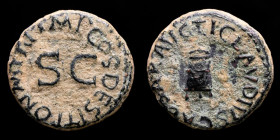 Claudius bronze Quadrans 2.21 g.,16 mm. Rome 41 A.D Good very fine