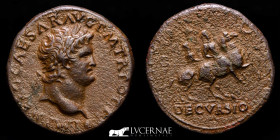 Nero Bronze Sestertius 21.56 g., 33 mm. Lugdunum 67 A.D. Good very fine