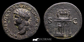 Nero Bronze Sestertius 27,06 g. 35 mm. Lugdunum 65 AD. GVF+