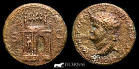 Nero Orichalcum Sestertius 20,68 g. 33 mm. Lugdunum 66 AD. Good very fine (MBC+)