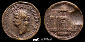 Nero Bronze Dupondius 14.25 g., 30 mm. Lugdunum 54-68 A.D Good very fine