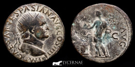 Vespasian Bronze Dupondius 13.29 g., 28 mm. Lugdunum 72 A.D. nEF