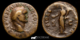 Vespasian Orichalcum As 11,00 g. 28 mm. Rome 71 AD. Good fine