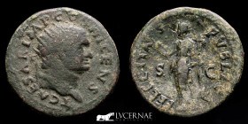 Titus Bronze Dupondius 11.75 g., 26 mm. Rome 74 A.D. Good very fine