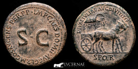 Domitian (for Diva Julia Titi) Bronze Sestertius 24.03 g., 33 mm. Rome 90/1 A.D. GVF+