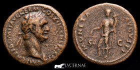 Domitian Bronze As 10,70 g., 27 mm. Rome 81-96 A.D. Good very fine