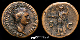Domitian Bronze As 9,83 g., 26 mm. Rome 81-96 A.D. Good very fine