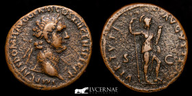 Domitian Bronze As 9,70 g., 28 mm. Rome 81-96 A.D. Good very fine