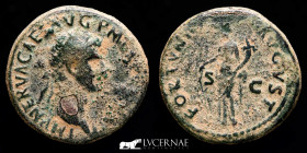 Nerva Bronze As 13,50 g., 28 mm. Rome 96-98 A.D. Good very fine