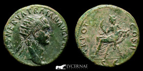 Trajan Bronze Dupondius 12,54 g., 26 mm. Rome 99-100 A.D. EF
