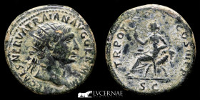 Trajan Bronze Dupondius 13.72 g. 28 mm. Rome 98-117 A.D. nEF