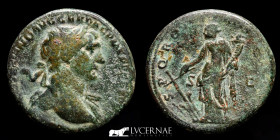 Trajan Bronze As 11,58 g., 27 mm. Rome 98-117 A.D. Good very fine