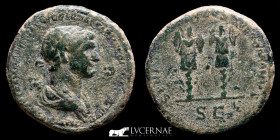 Trajan Bronze As 11,64 g., 26 mm. Rome 98-117 A.D. Good very fine