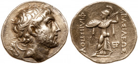 Macedonian Kingdom. Philip V. Silver Tetradrachm (16.72 g), 221-179 BC. Pella or Amphipolis, ca. 220-211 BC. Diademed head of Philip V right. Reverse:...