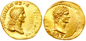 Bosporan Kingdom. Rheskuporis II. Gold Stater (7.51 g), AD 68/9-92/3. Year 381 (AD 84). BACI&Lambda;E&omega;C PHCKOY&Pi;OPI&Delta;OC, diademed and dra...