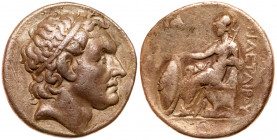 Pergamene Kingdom. Philetairos. Silver Tetradrachm (16.52 g), 282-263 BC. Ca. 269/8-263 BC. Diademed head of Seleukos I right. Reverse: &Phi;I&Lambda;...
