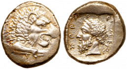 Lycian Dynasts. Mithrapata. Silver Stater (9.92 g), ca. 390-370 BC. Forepart of roaring lion right. Reverse: MITHRAPATA (in Lycian), Head of Mithrapat...