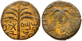 Judaea, Bar Kokhba Revolt. &AElig; Medium Bronze (10.71 g), 132-135 CE. Irregular issue. Year 1 (132/3 CE). 'Simon, Prince of Israel' (Paleo-Hebrew), ...