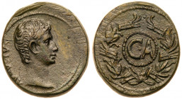 Augustus. &AElig; Dupondius (12.62 g), 27 BC-AD 14. Uncertain mint in Asia Minor, ca. 25 BC. AVGVSTVS, bare head of Augustus right. Reverse: Large C &...