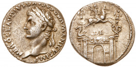 Nero Claudius Drusus. Silver Denarius (3.74 g), died 9 BC. Lugdunum, under Claudius, AD 41/2. NERO CLAVDIVS DRVSVS GERMANICVS IMP, laureate head of Ne...