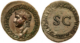 Germanicus. &AElig; As (11.11 g), died AD 19. Rome, under Gaius Caligula, AD 37-41. GERMANICVS CAESAR TI AVGVST F DIVI AVG N, bare head of Germanicus ...