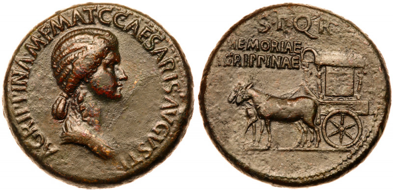 Agrippina I. &AElig; Sestertius (26.30 g), Died AD 33. Rome, under Caligula, AD ...
