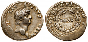 Nero. Silver Denarius (3.40 g), AD 54-68. Rome, AD 60/1. NERO CAESAR AVG IMP, bare head of Nero right. Reverse: [PONT]IF MAX TR P VII COS IIII P [P], ...