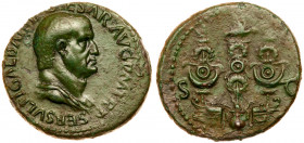 Galba. &AElig; As (12.01 g), AD 68-69. Rome. SER SVLPI GALBA IMP CAESAR AVG P M TR P, bare-headed and draped bust of Galba right. Reverse: S C across ...
