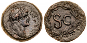 Otho. &AElig; As (7.57 g), AD 69. Antioch in Syria. IMP M OTHO CAE AVG, laureate head of Otho right. Reverse: S C within laurel wreath. McAlee 323c; R...