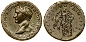 Trajan. &AElig; Sestertius (28.74 g), AD 98-117. Rome, AD 106. IMP CAES NERVAE TRAIANO AVG GER DAC P M TR P COS V P P, laureate head of Trajan left. R...