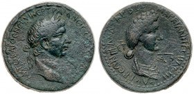 Marciana, sister of Trajan. &AElig; 28 mm (16.82 g), AD 98-117. Anazarbus in Cilicia, CY 126 (AD 107/8). AYTO KAI &Theta;E NEP YI NEP TPAIANOC [CE &Ga...