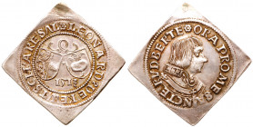 Salzburg. Archbishop Leonhard von Keutschach (1495-1519). Silver &frac14; Guldenklippe, 1513. Hall mint. Dies by Ulrich Ursentaler. Two heraldic shiel...