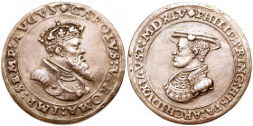 Holy Roman Emperor. Charles V, Emperor (1519-1556). Cast Silver Medal, dated 1545. Crowned bust of Charles V right, leg: (diamond) CAROLVS V: ROMA : I...