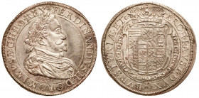 Ferdinand II (1619-1637). Silver Taler, 1636. Graz Mint. Laureate, draped and cuirassed bust right. Reverse; Crowned Arms in Order chain, 28.3g (Dav 3...