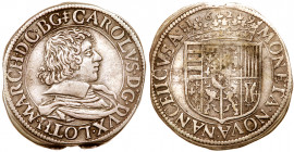 Lorraine.Charles IV, First Reign (1625-1634). Silver Teston, 1629. Nancy mint. Bust right cuirassed. Reverse; Crowned arms, date at top. 8.72g. (KM 45...