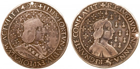 Charles VIII (1483-1497). Silver Medal, dated 1493. Draped and crowned bust right, sem&eacute;e of fleur-de-lis in field, leg: + FELIX: FORTVNA: DIV: ...
