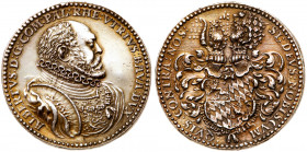 Bavaria. Albert V (1550-1579). Cast Silver Medal, undated (c.1576). Bust right, draped and cuirassed, ruffed, wearing Golden Fleece, leg: ALBERTVS:D:G...