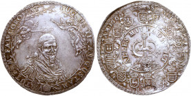 Brunswick-Wolfenb&uuml;ttel. August II (1634-1666). 1 &frac12; Talers, 1666-HS. On his 88th Birthday. Facing bust with angels at the sides holding a w...
