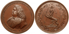 Medal. Bronze. 59 mm. Unsigned (by J.C. Hedlinger). In Honor of Count Feodor Alexeevich Golovin, 1698. Diakov 10.2, Sm 180/a. Richly attired bust of G...