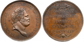 Medal. Bronze. 34.7 mm. By T. Wyon. On the Visit of Alexander I to the London Mint, 1814. Diakov 382.1 (R1), Iversen Rare Medals 73, Sm--, BHM 846, Sl...
