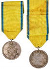 Bravery at Sea Medal 1809. Silver. 31.5 mm. Barac 18. Crowned Order of the Sword. Reverse: FÖR /TAPPERHET /TILL SIÖS. On ribbon. Toned. About uncircul...