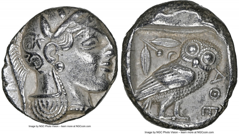 ATTICA. Athens. Ca. 465-455 BC. AR tetradrachm (24mm, 17.11 gm, 10h). NGC Choice...