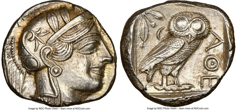 ATTICA. Athens. Ca. 440-404 BC. AR tetradrachm (24mm, 17.20 gm, 6h). NGC Choice ...