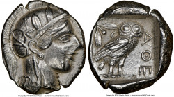 ATTICA. Athens. Ca. 440-404 BC. AR tetradrachm (25mm, 17.12 gm, 6h). NGC AU 5/5 - 4/5. Mid-mass coinage issue. Head of Athena right, wearing earring, ...
