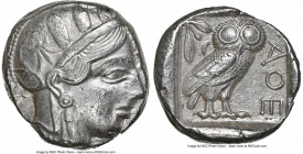 ATTICA. Athens. Ca. 440-404 BC. AR tetradrachm (23mm, 17.20 gm, 4h). NGC Choice XF 4/5 - 4/5. Mid-mass coinage issue. Head of Athena right, wearing ea...